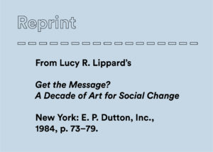 Reprint: Lucy Lippard