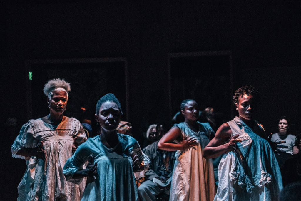 House/Full of Blackwomen Episode: "passing/through/the great middle," ritual performance at East Side Arts Center, February 2018. Photo by Robbie Sweeny.